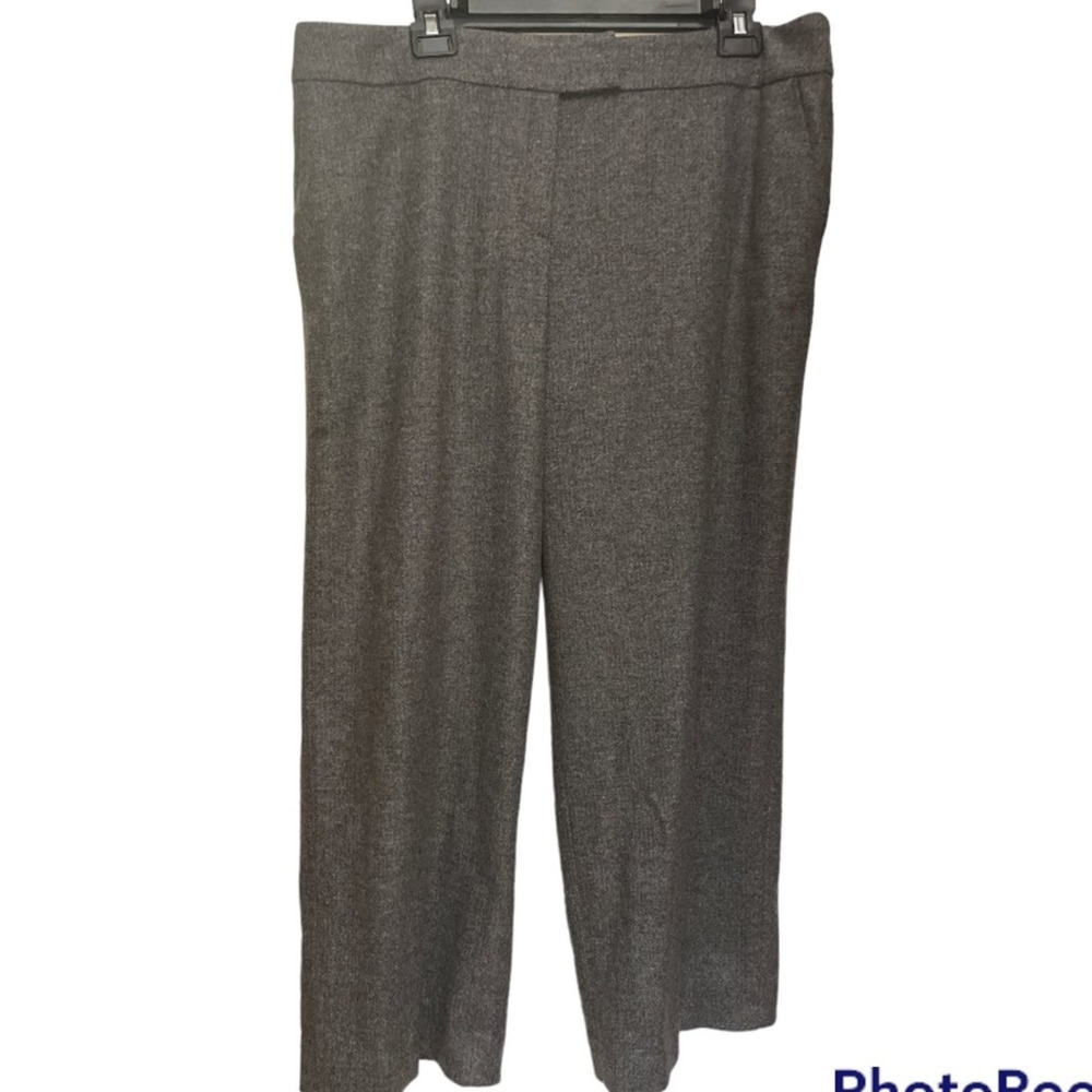 Escada gray wool herringbone lined pants Size 46 Size 14